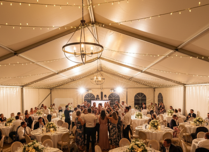 Location salle de mariage avec chapiteau extérieur vers Rézé, Angers, Carquefou : comment choisir entre structures temporaires et fixes ?